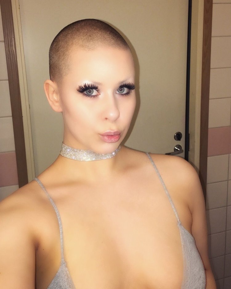 Bald girls undress