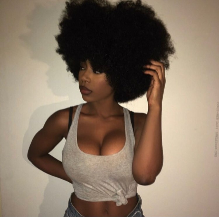 Girl with big breasts Afro