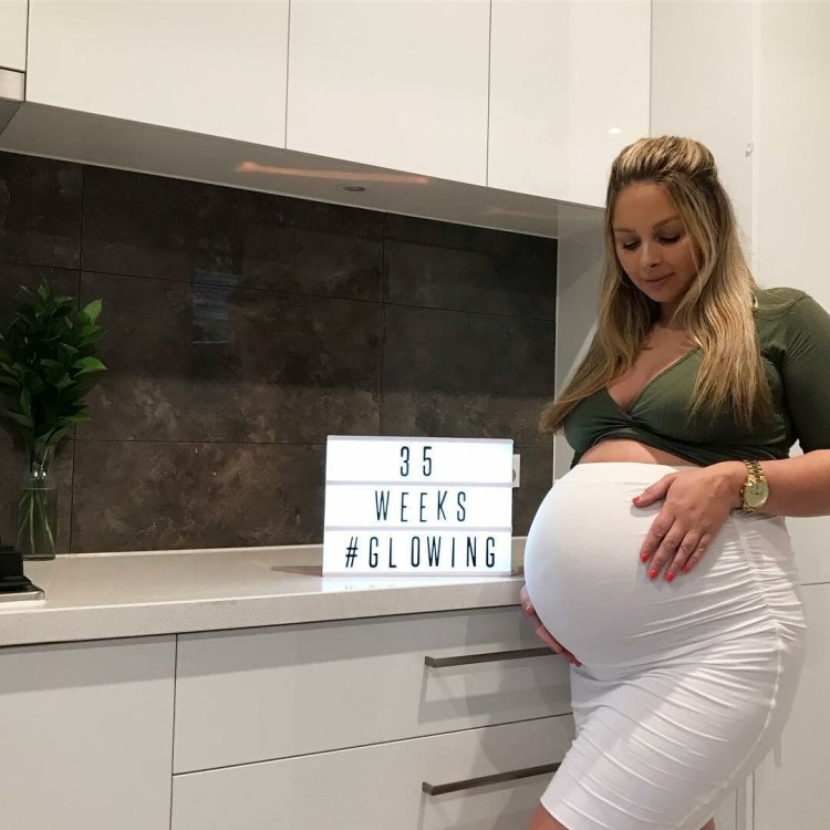 A huge pregnant stomach