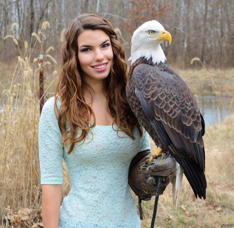 Girl with an eagle