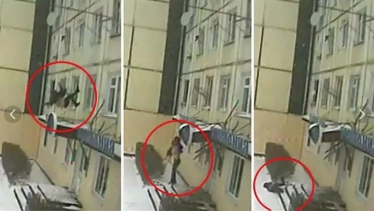 A woman in St. Petersburg jumped out of the window