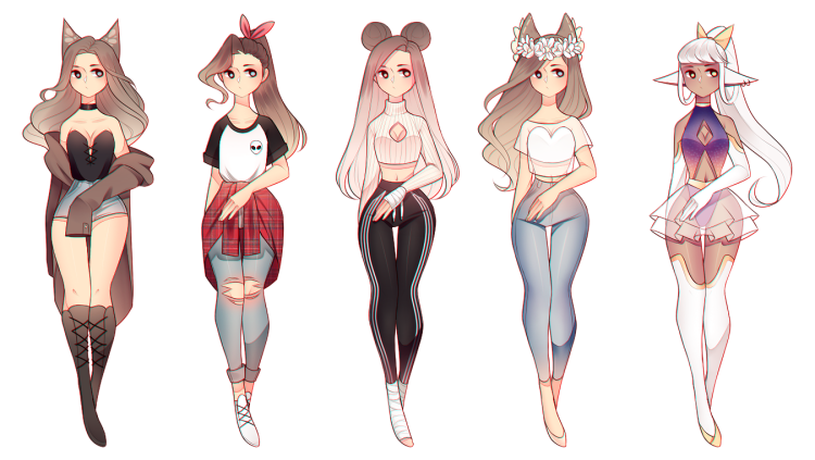 Stylized female characters