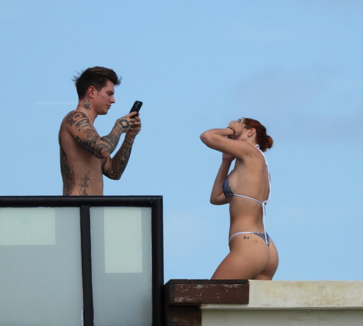 Benjamin and Bella Thorne on the beach