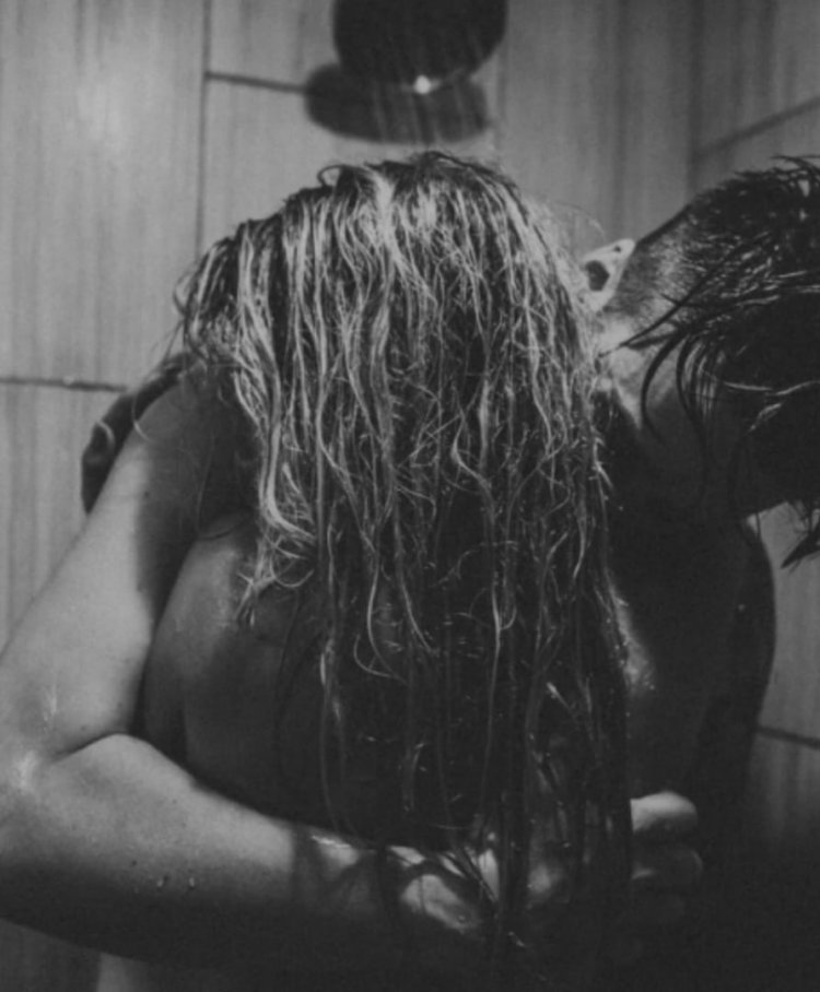 Boy and girl in the shower