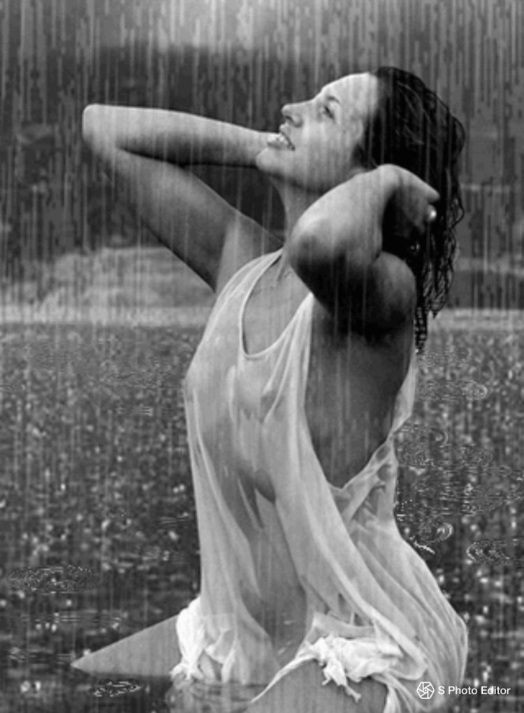 I got wet in the rain