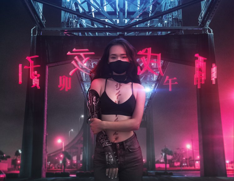 Cyberpunk girl photo