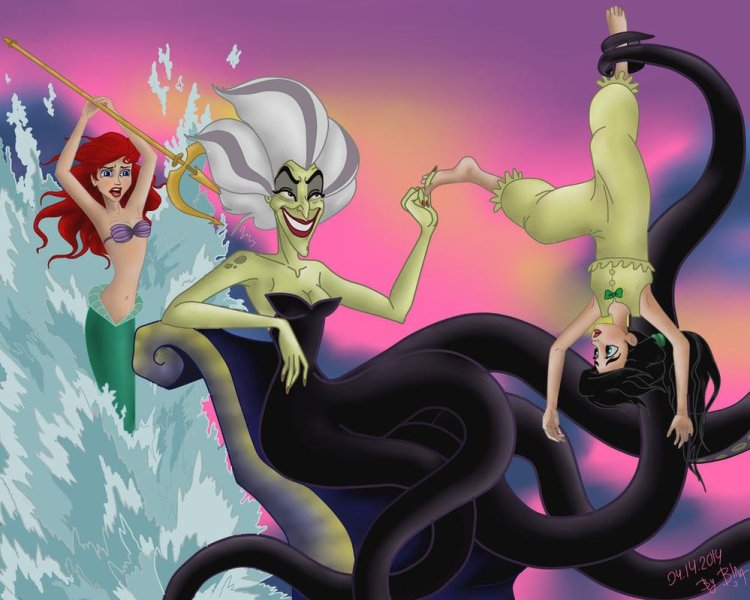 Little Mermaid Ariel and KAA