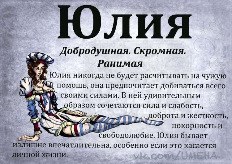 Characterization of the name Julia