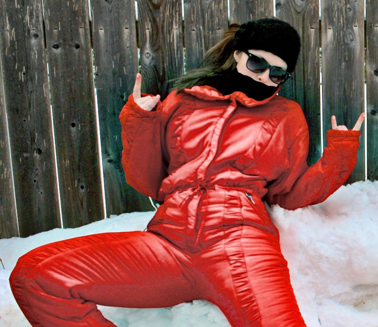 Winter overalls fetish