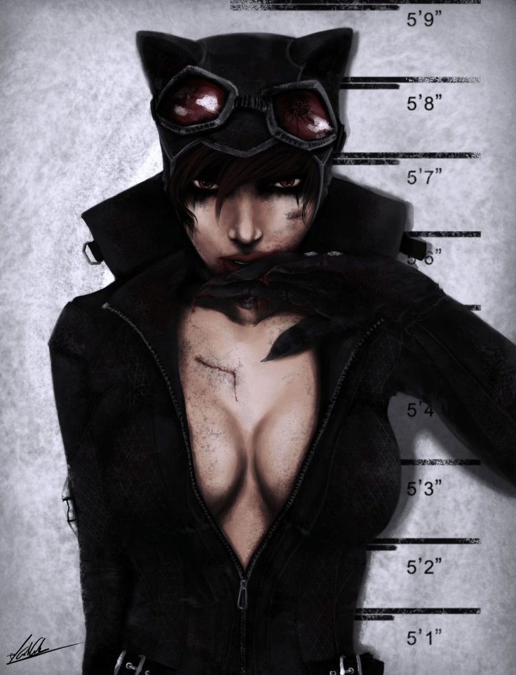 Girl in a mask cat art