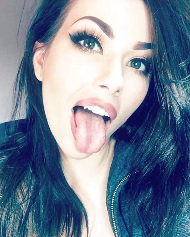 Beautiful girls with an open mouth