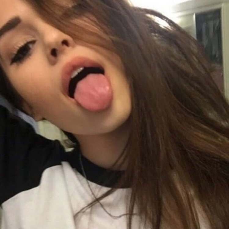 Beautiful girls with a sticky tongue