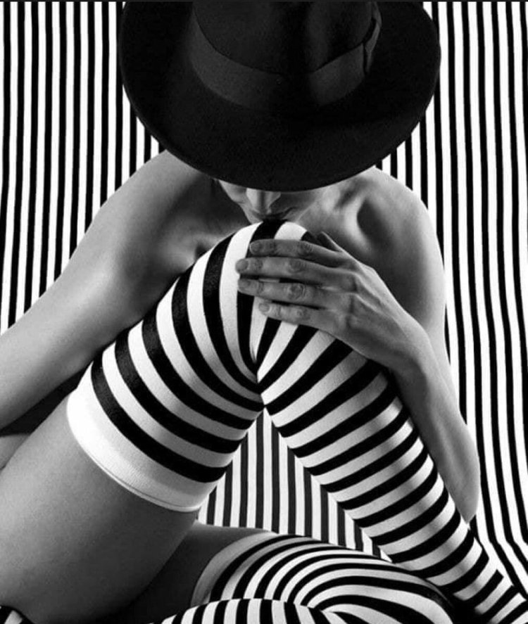 Girl in a striped hat