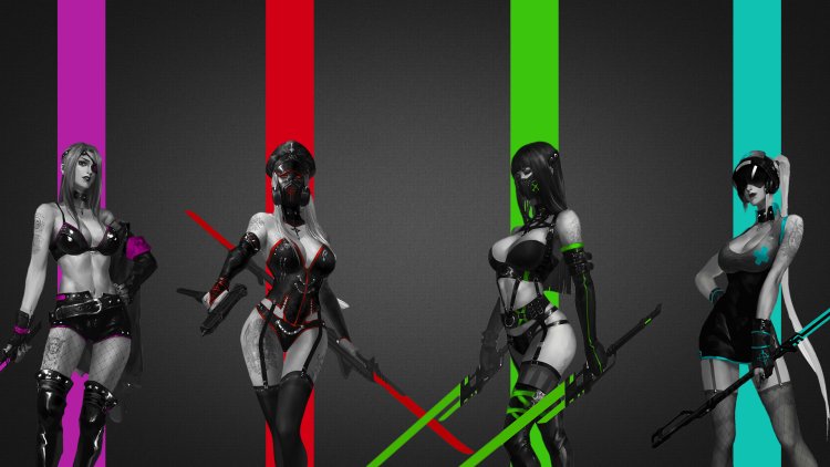 Cyberpank Girl with Sword