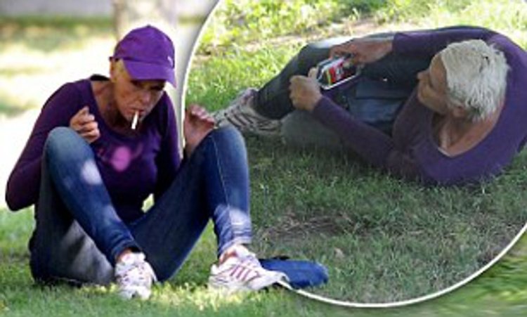 Bridget Nielsen in the park