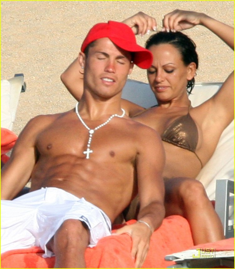 Christian Ronaldo with his wife