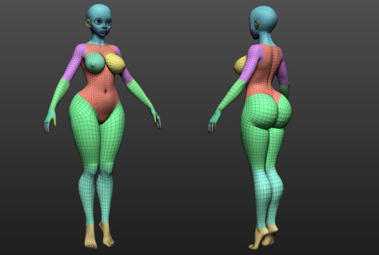 Anime Girl Cute Cindy Winked Low-Poly 3D Model