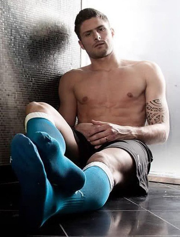 Guys in football socks