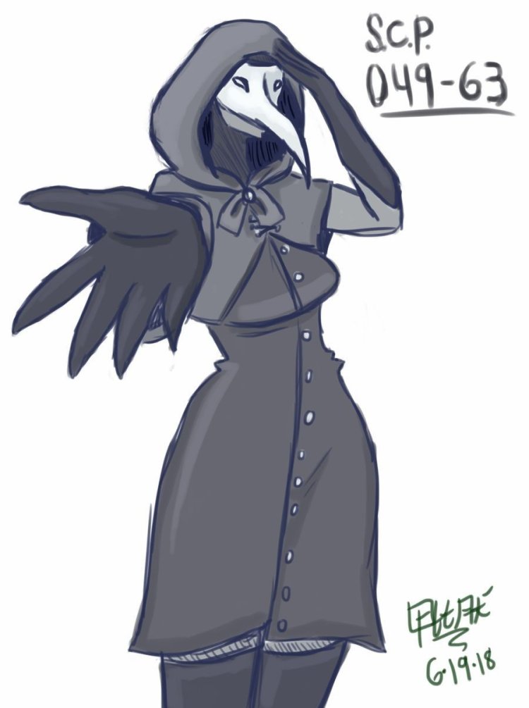 Plague Doctor SCP 049 and girl