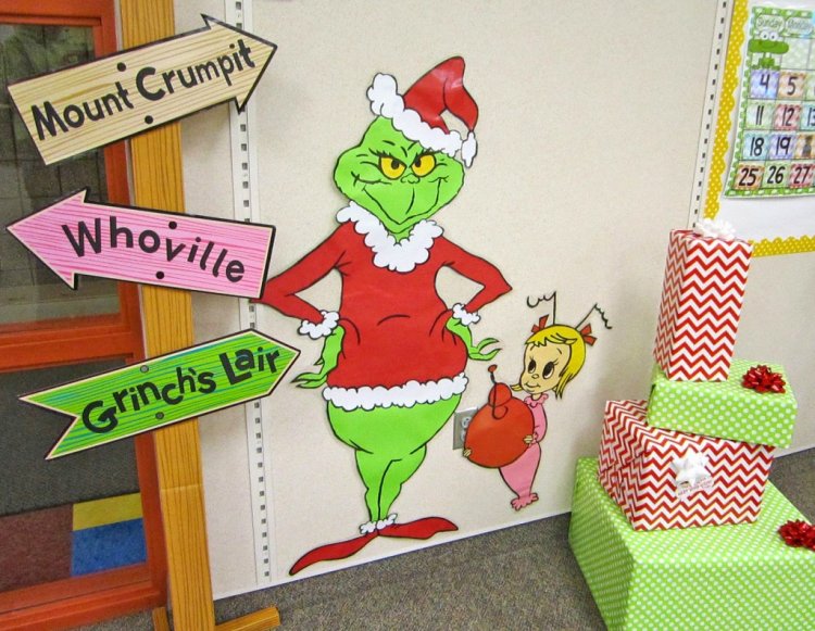 Grinch style classroom decoration