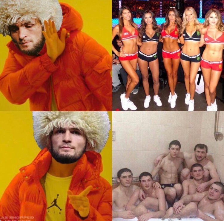 Photo of Khabib in the jacuzzi