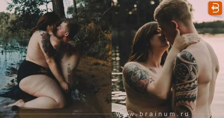 Chubby girl with a guy