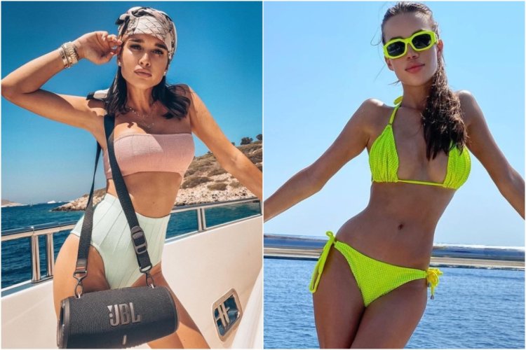 Borodina with Innessa in swimsuits