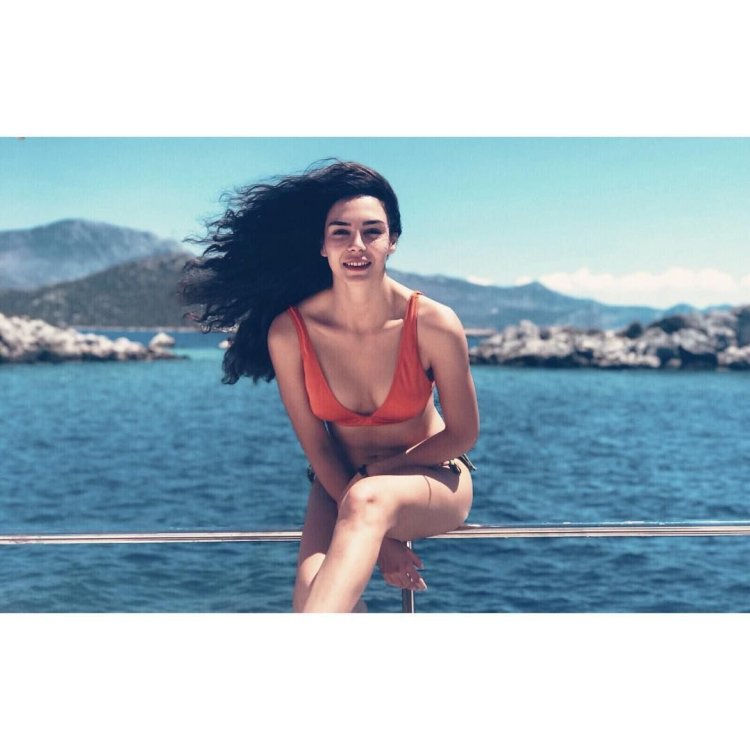 Ebru Sahin in a swimsuit