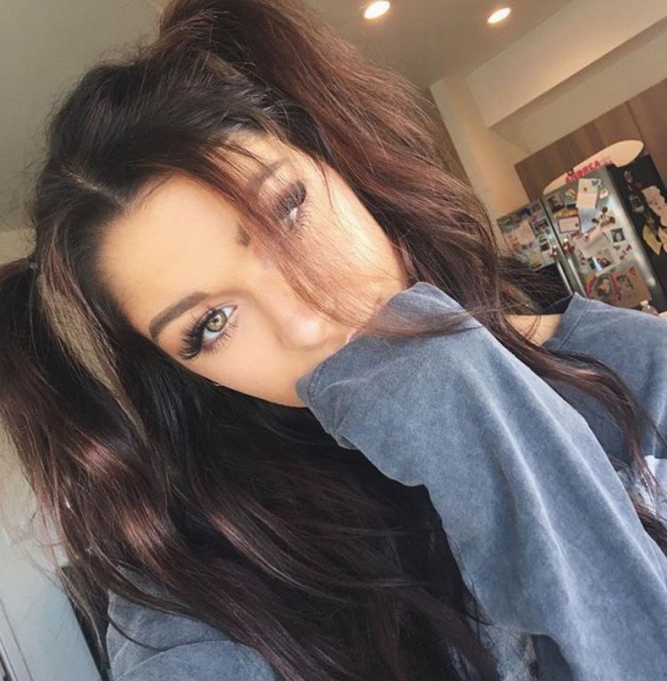 Selfie of a girl with dark hair