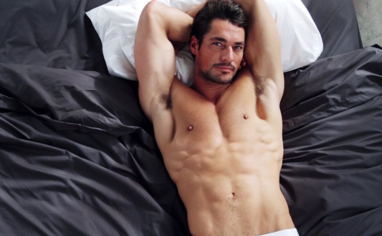 David Gandy photoshoot in bed