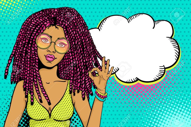 Afro pop art girl