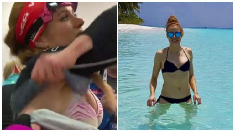 Gabriella Koukalova in a swimsuit