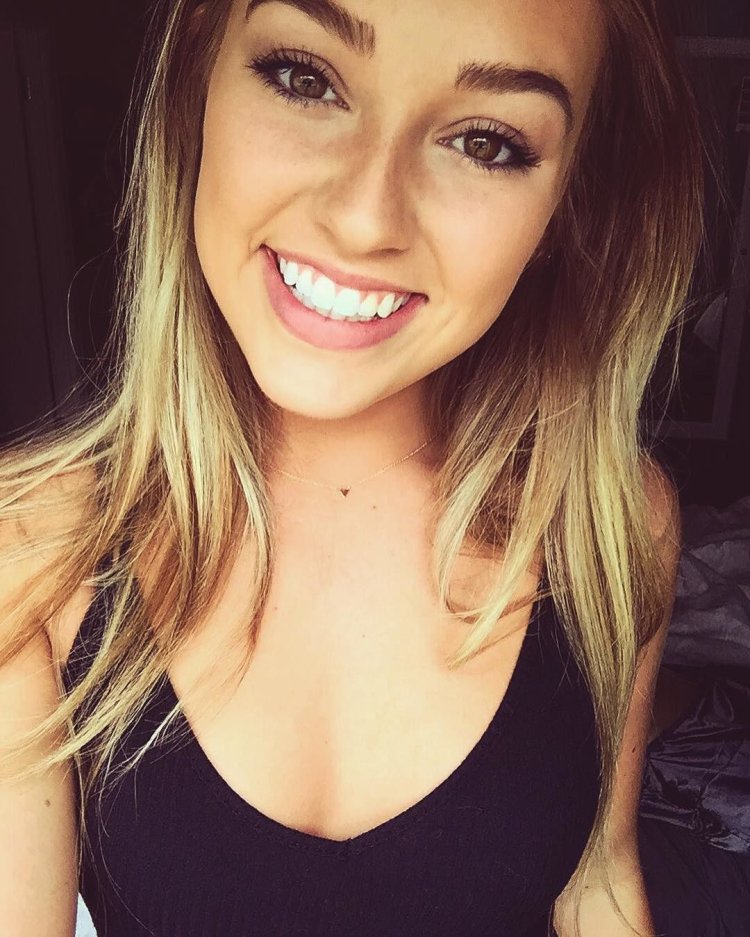 Smiling modest selfie