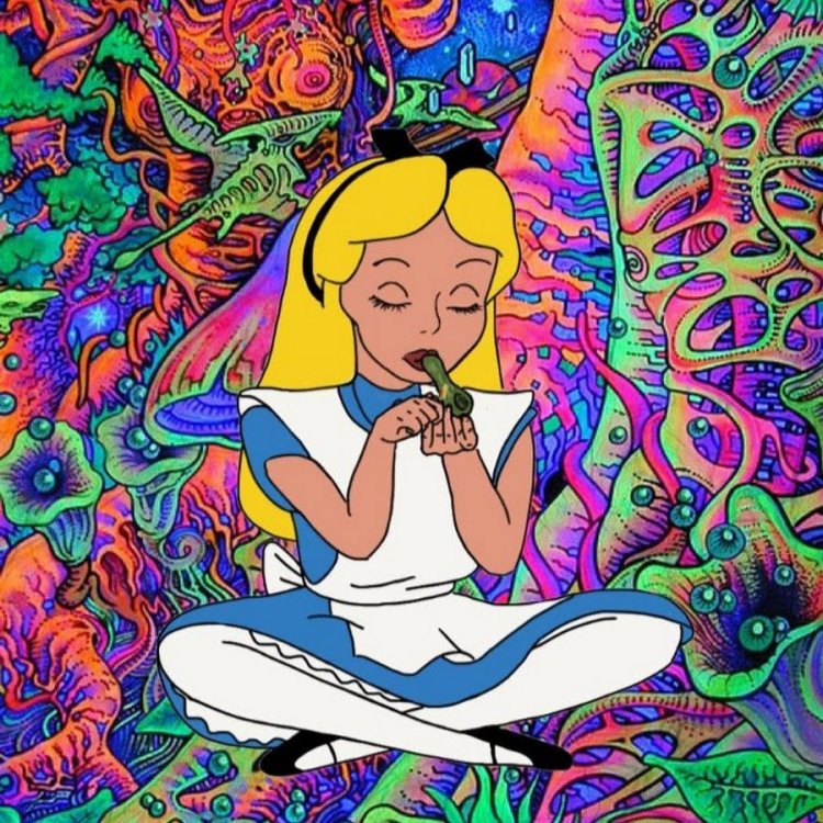 Alice in wonderland psychedelic surrealism