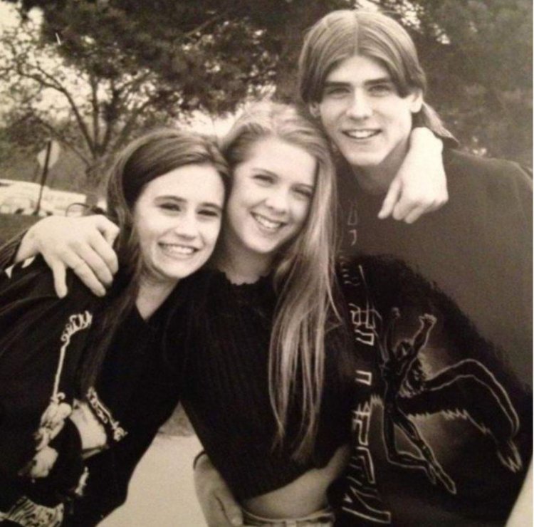 Johnny Sins in his youth with long hair