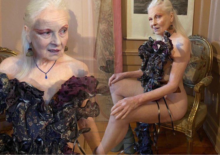 Vivienne Westwood nude model in mesh