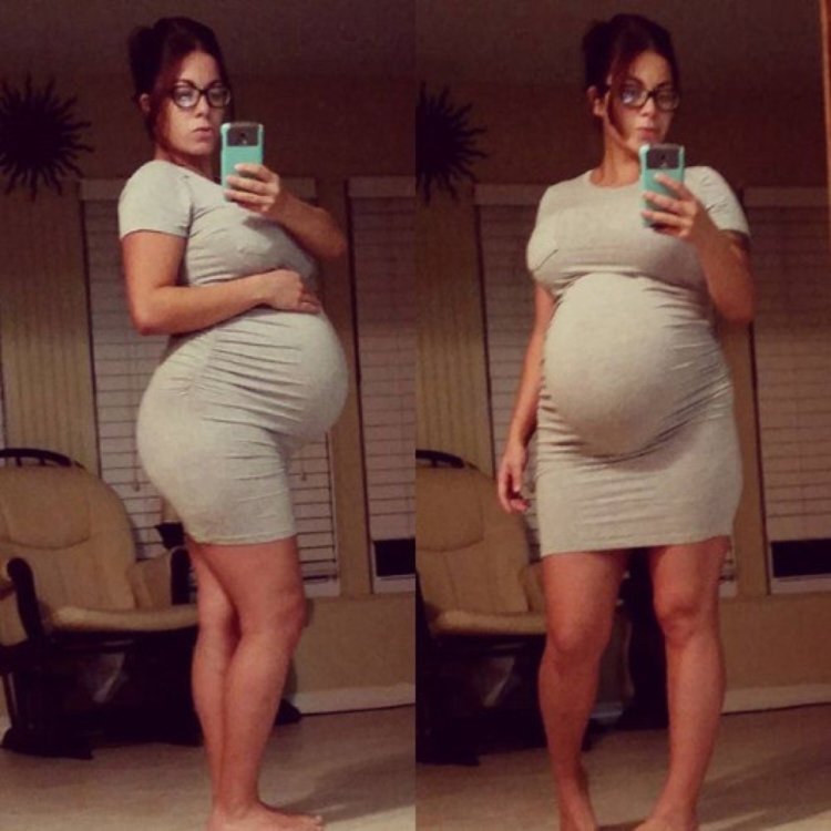 Pregnancy big belly in dresses