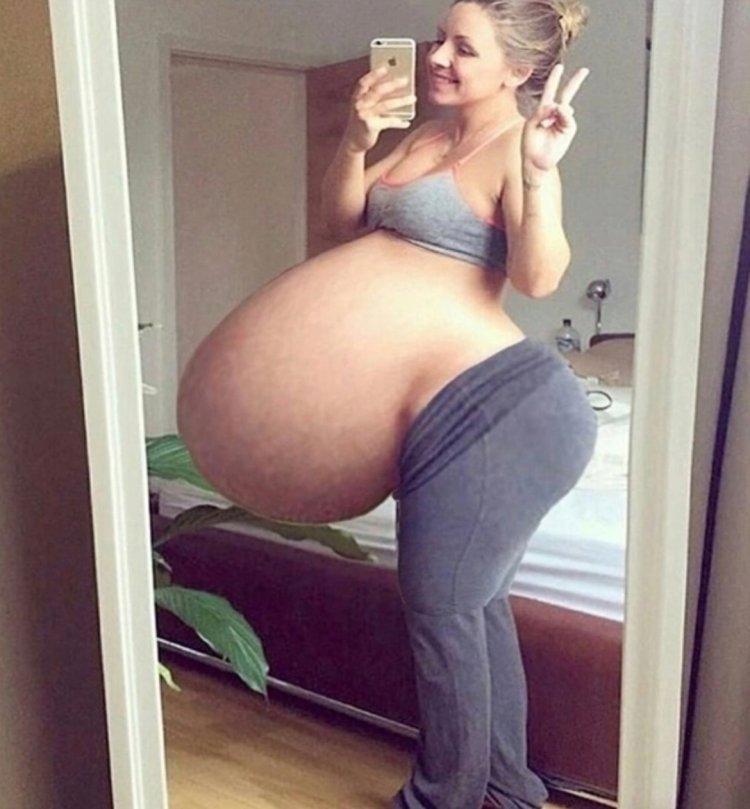 Huge pregnant belly