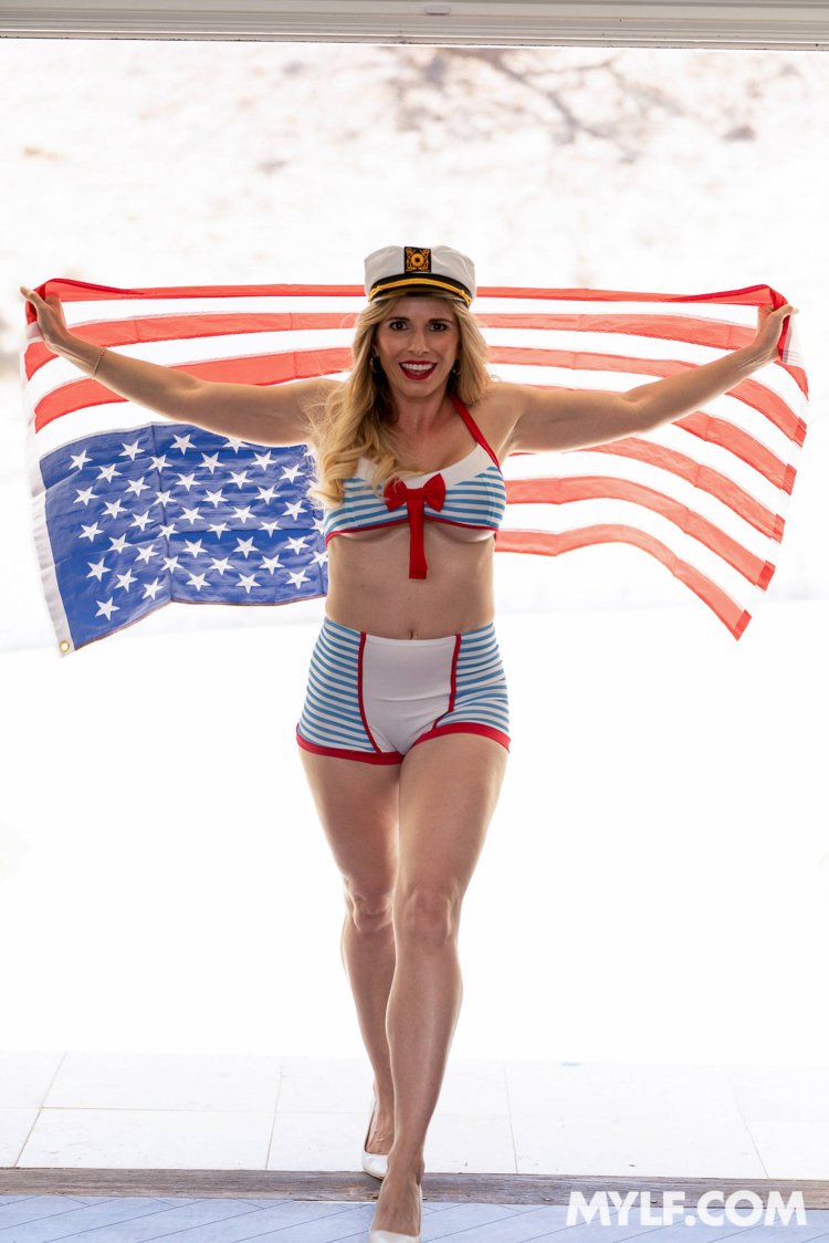 Cory Chase flag swimsuit