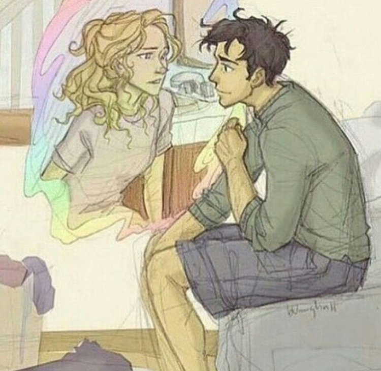 Percy jackson art persabeth mark athena