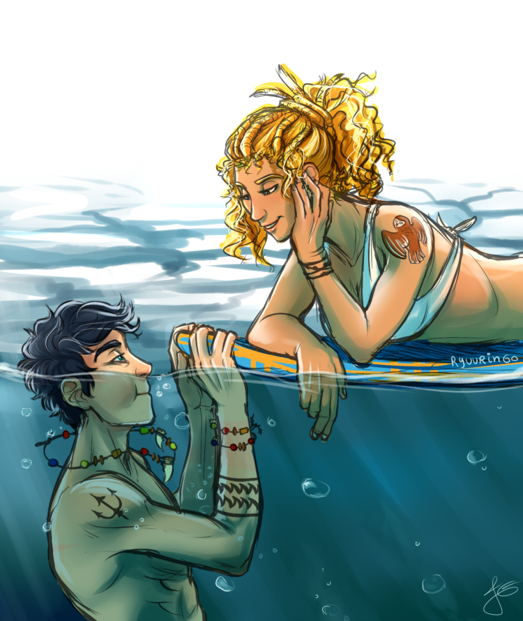 Percy Jackson and Annabeth Chase kiss