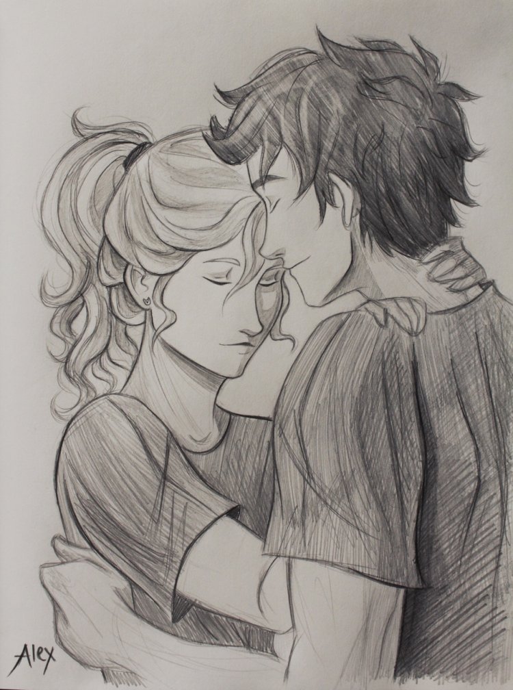 Percy Jackson and Annabeth sketches