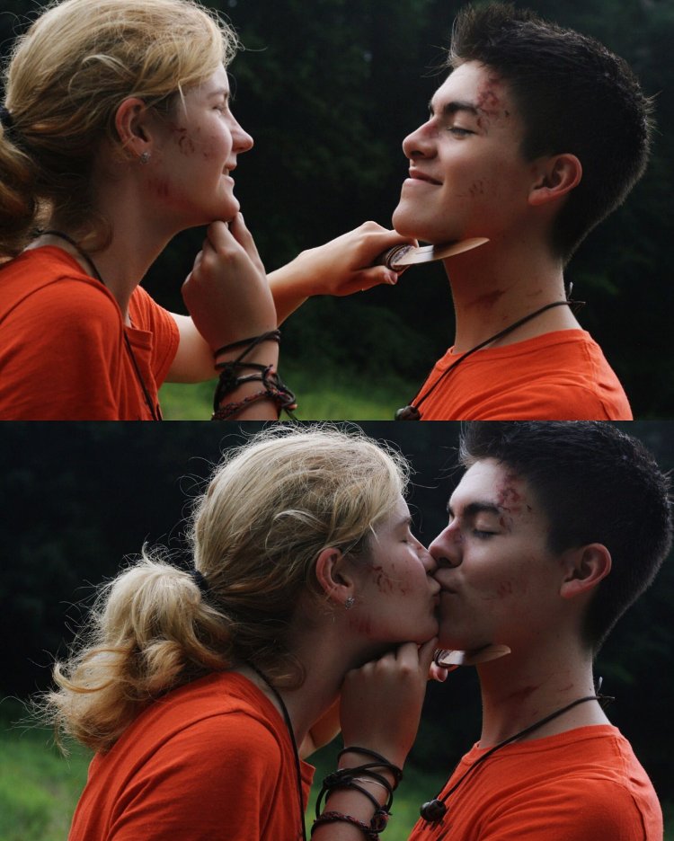 Percy Jackson and Annabeth Chase kiss in movie