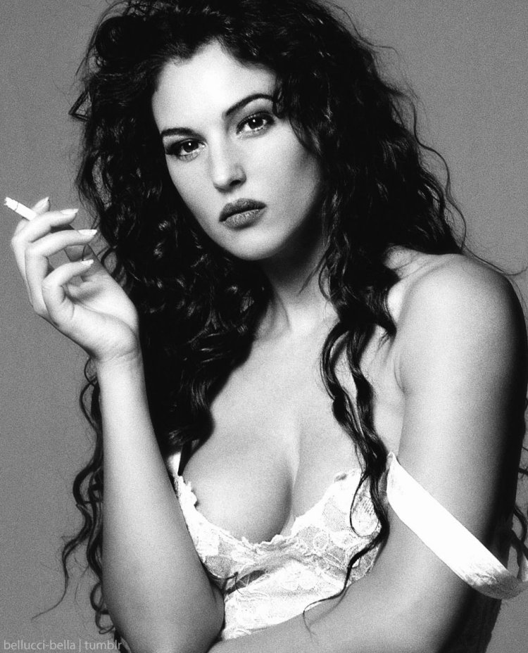 Monica Bellucci with a cigarette