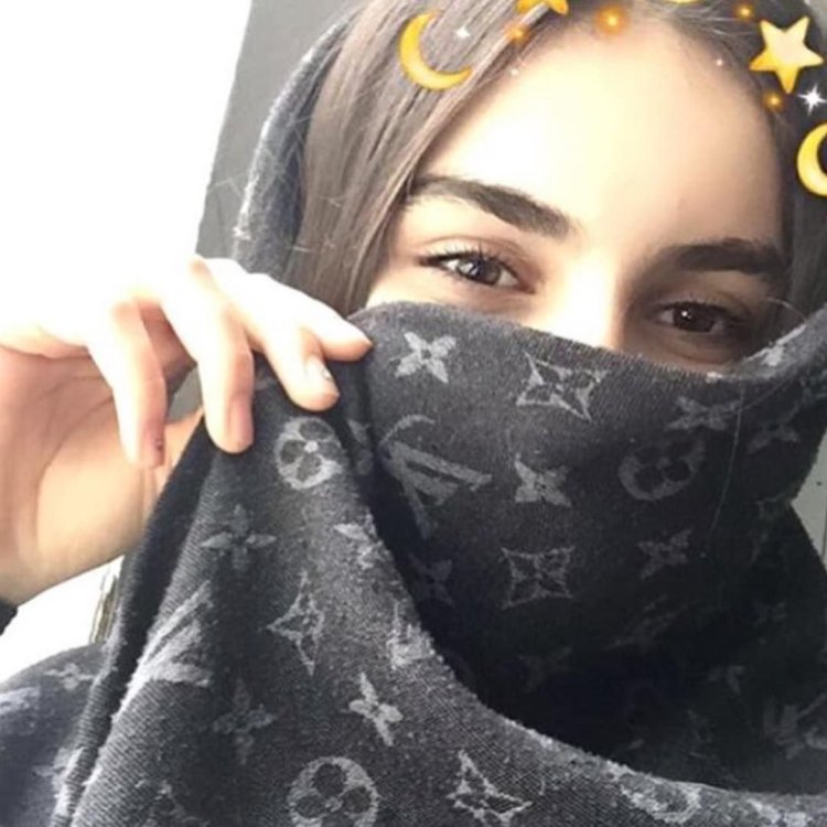 Beautiful girls in hijab half face