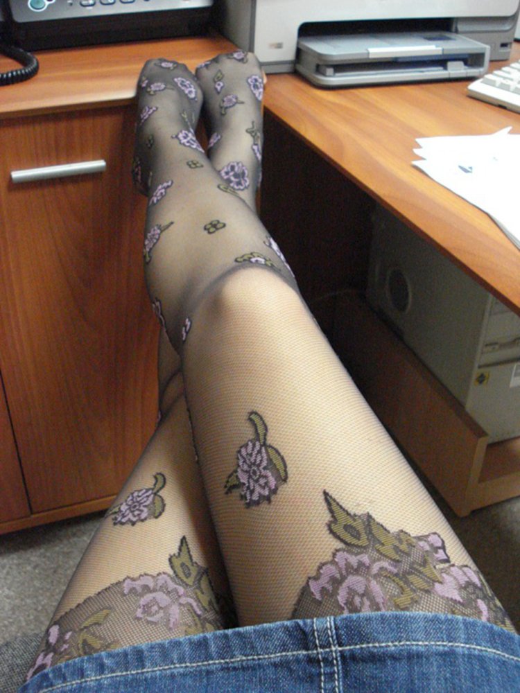 Legs of girls in pantyhose