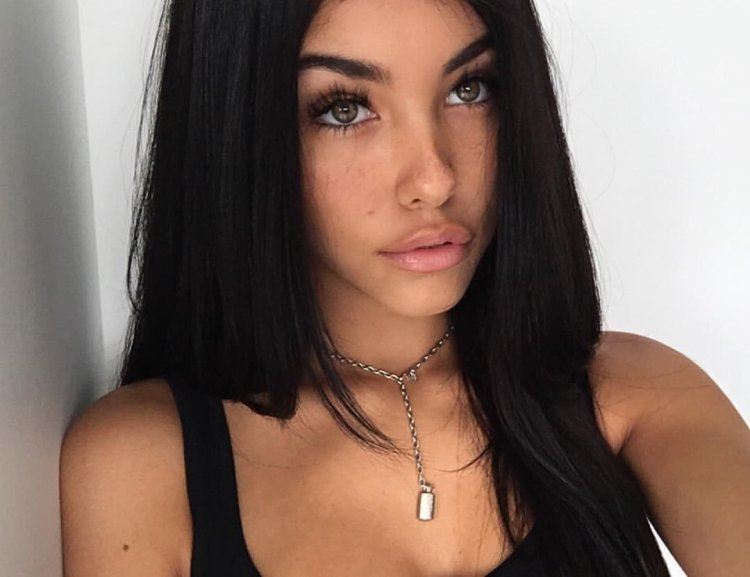 Madison Beer with black hair