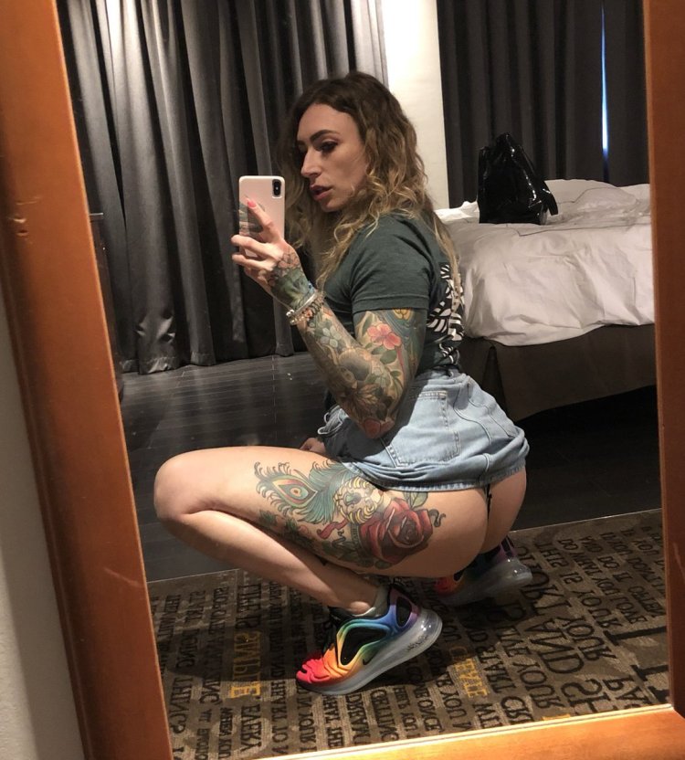 Ava Austen in a dress