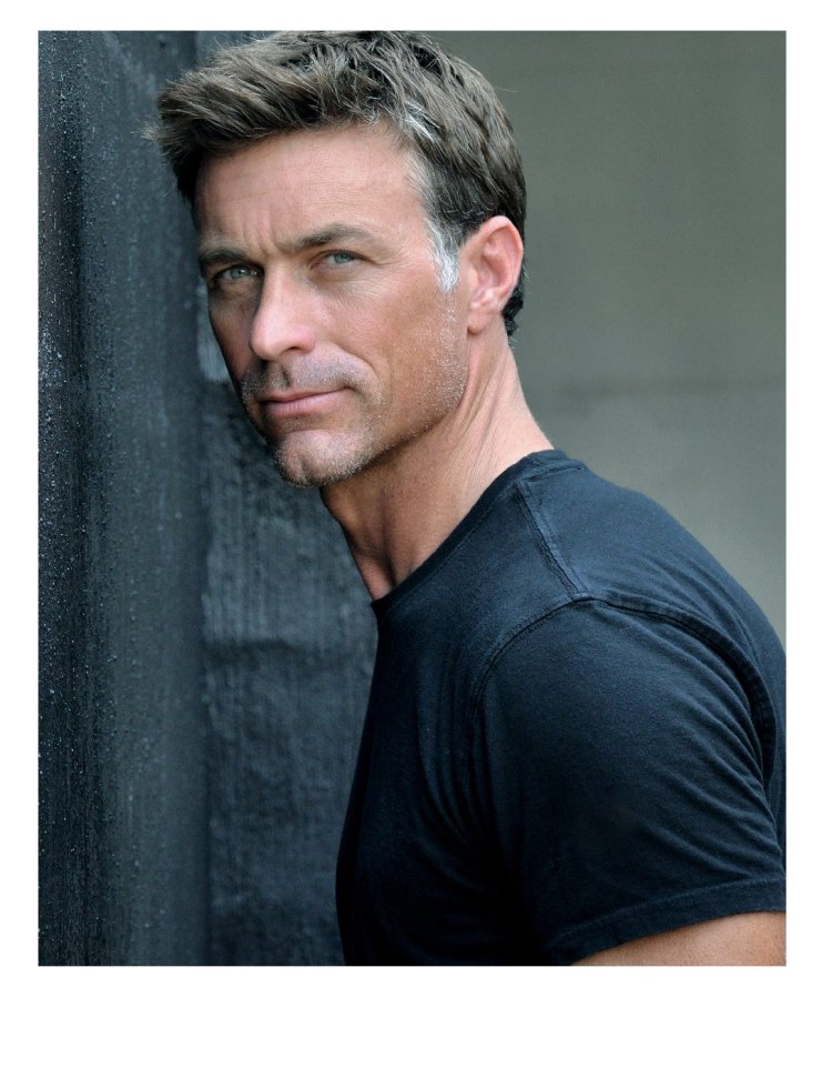 Handsome man with gray hair