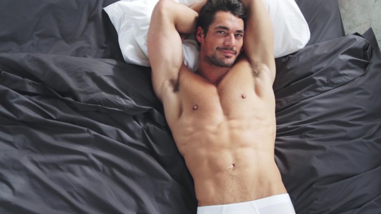 David Gandy photoshoot in bed